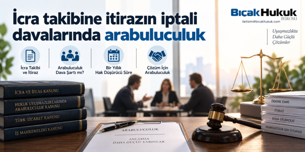 icra takibine itiraz sonucu duran takibin devam etmesi açılan itirazın iptali davaları zorunlu arabuluculuk arabulucuya başvurma Avukat hukuk