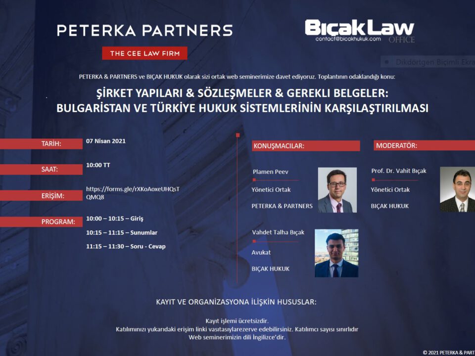 Bulgaristan Türkiye Hukuk Webinar