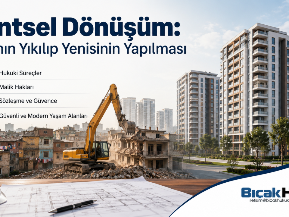 Kentsel dönüşüm taşınmazın yıkılıp yerine yenisi yapılması avukat hukuk bürosu Riskli bina yapı oy çoğunluğu arsa pay sahibi malik uyuşmazlık