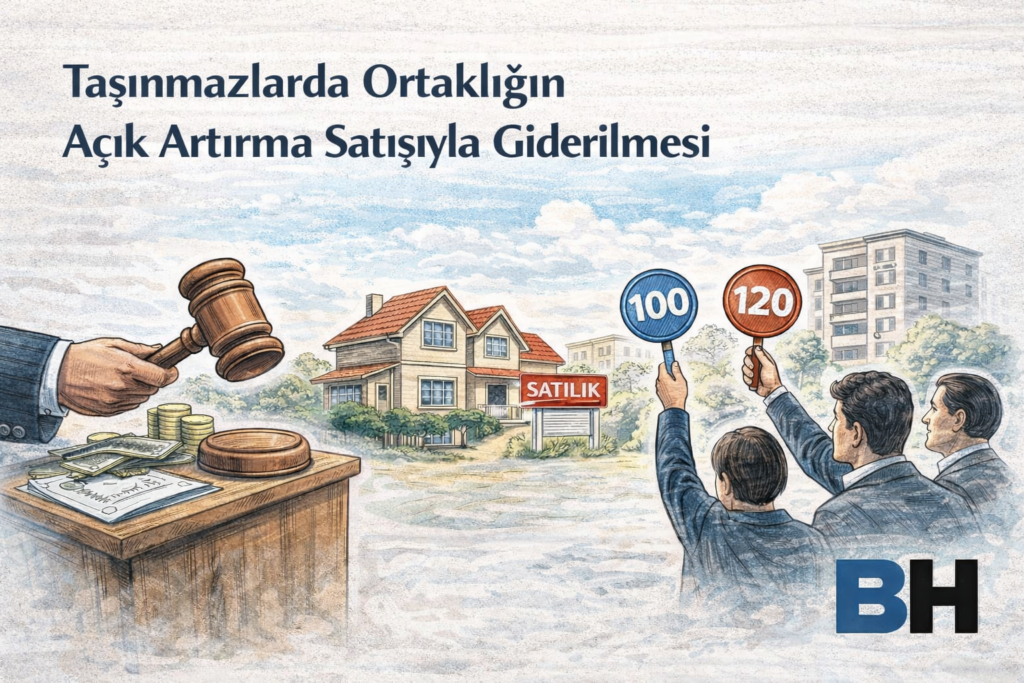 Taşınmaz açık artırma usulü UYAP online satış Ortaklığın giderilmesi davası hukuk bürosu avukat mülkiyet miras gayrimenkul tereke tapu intikal