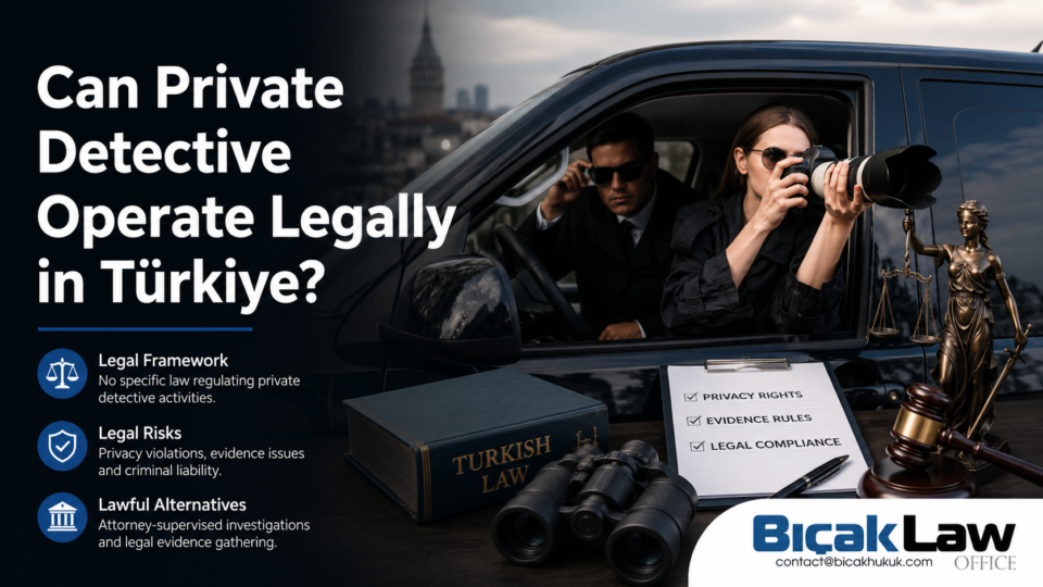 Private Detective Operate Legal Türkiye Turkey Legal Framework Market Compliance surveillance Attorney law firm investigation evidence lawyer