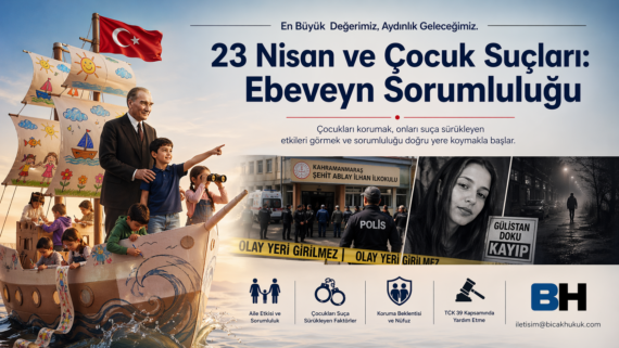23 Nisan Çocuk bayramı Suçları Ebeveyn Sorumluluğu TCK 39 Yardım Etme Hukuk Bürosu Avukat uzman desteği iştirak Ceza Vali Emniyet Müdürü Baba