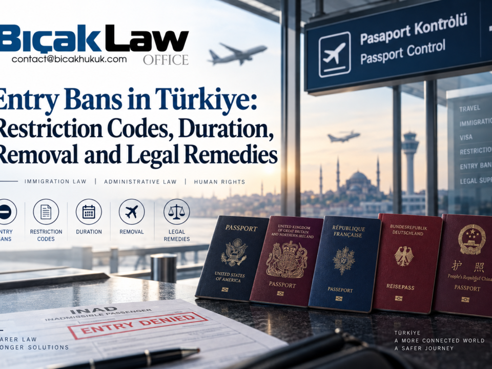 How entry bans in Türkiye work including restriction codes overstay bans G-87 annotated visas administrative appeals court remedies attorney