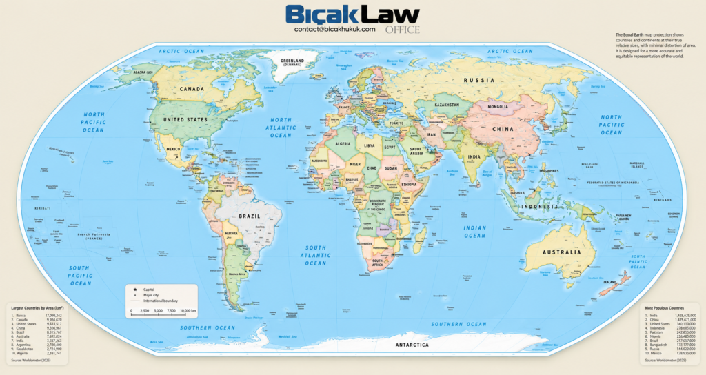 Bıçak Law Firm explains why it is adopting the Equal Earth Map Projection for more accurate, proportional and equitable global representation