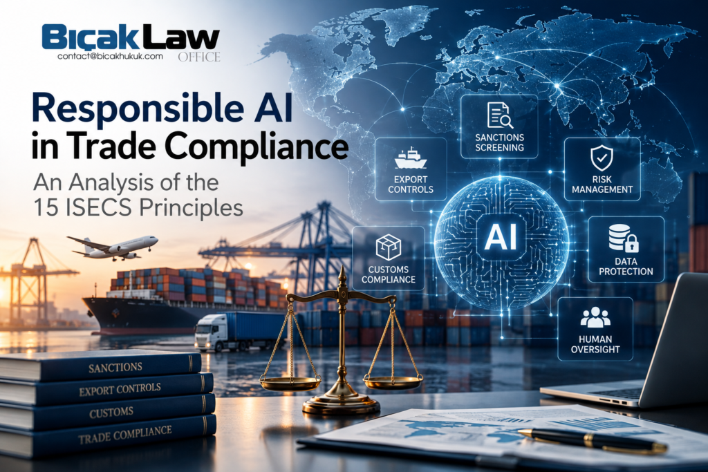 ISECS Principles Responsible AI Use Trade Compliance sanctions export controls human oversight data protection legal risks law firm attorney